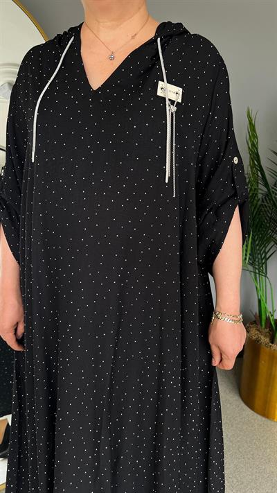 Selma Büyük Beden Yapıştırma Taş Detaylı Tunik/Elbise