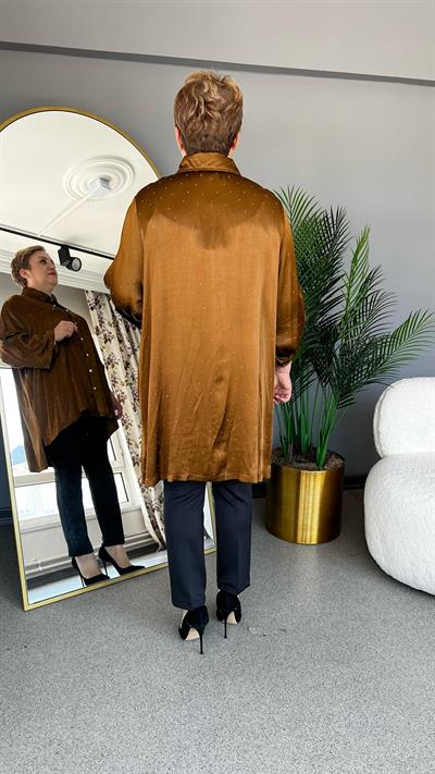 Selma Büyük Beden Yapıştırma Taş Detaylı Gömlek