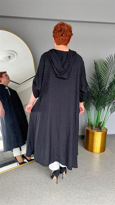 Selma Büyük Beden Yapıştırma Taş Detaylı Tunik/Elbise