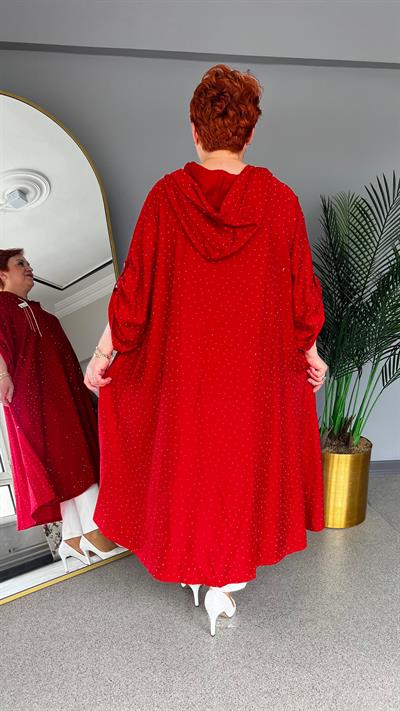 Selma Büyük Beden Yapıştırma Taş Detaylı Tunik/Elbise