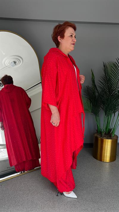 Selma Büyük Beden Yapıştırma Taş Detaylı Takım