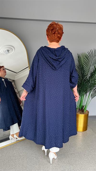 Selma Büyük Beden Yapıştırma Taş Detaylı Tunik/Elbise