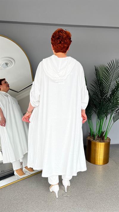 Selma Büyük Beden Yapıştırma Taş Detaylı Tunik/Elbise