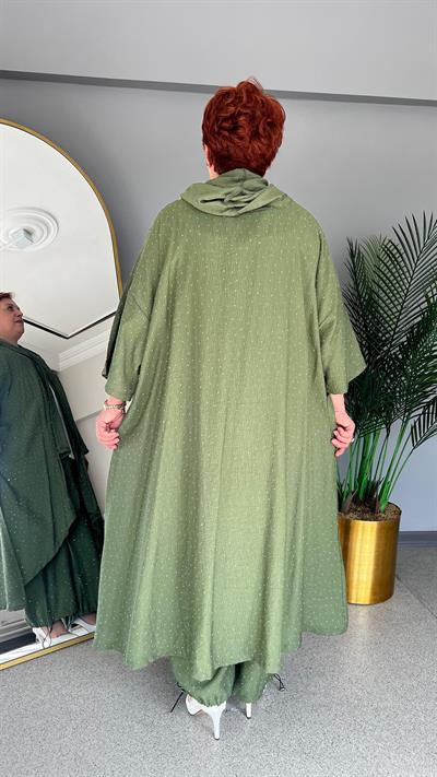 Selma Büyük Beden Yapıştırma Taş Detaylı Takım