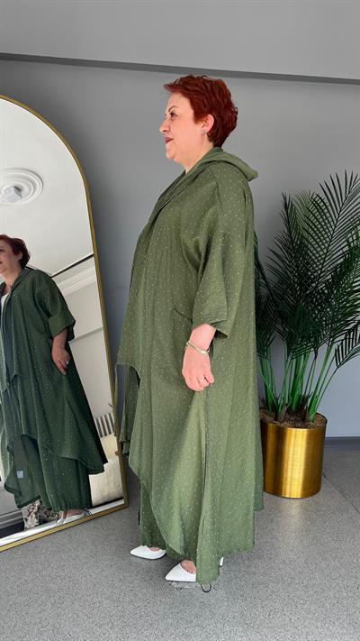 Selma Büyük Beden Yapıştırma Taş Detaylı Takım