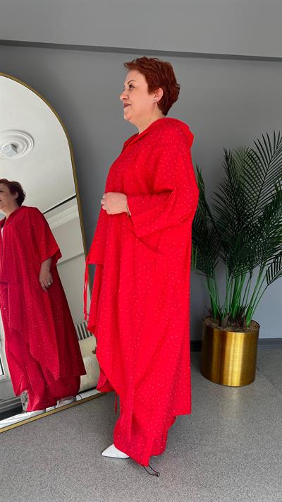 Selma Büyük Beden Yapıştırma Taş Detaylı Takım