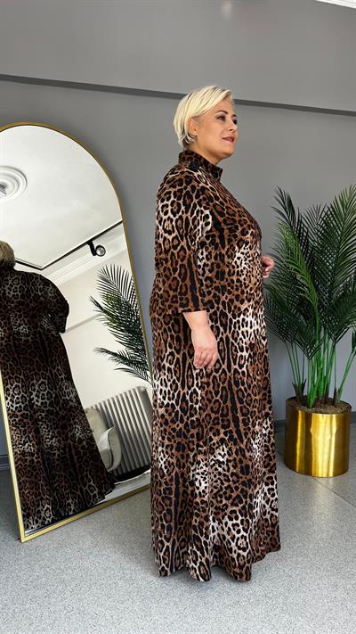 Selma Büyük Beden Yarım Kol İnce Triko Şık Elbise