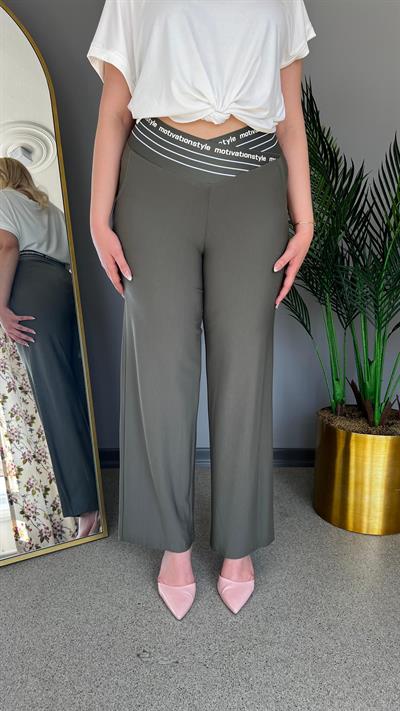 Selma Büyük Beden Yüksek Bel Geniş Paça Pantolon