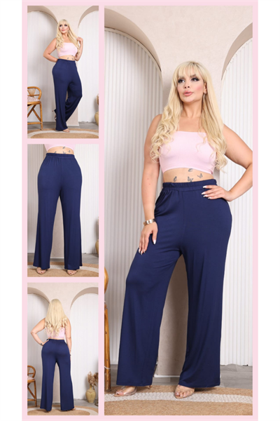 Selma Büyük Beden Yüksek Bel Rahat Kesim Pantolon