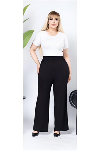 Selma Büyük Beden Yüksek Bel Rahat Kesim Pantolon