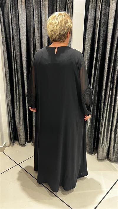 Selma Büyük Beden Zarif Siyah Elbise