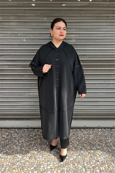 Selma Büyük Beden Zımba Detaylı Hırka/Kap