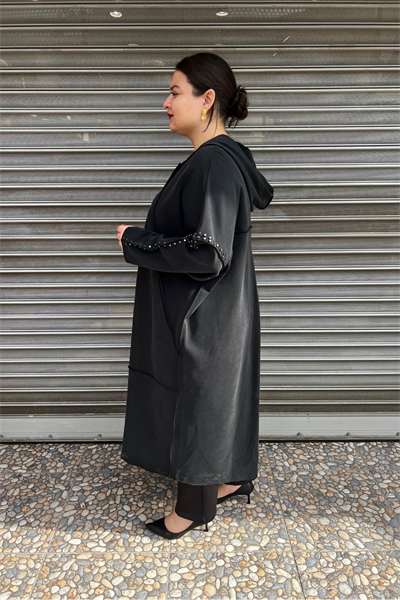 Selma Büyük Beden Zımba Detaylı Hırka/Kap