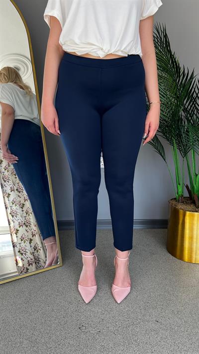 Selma Scuba Kumaş Yüksek Bel Likralı Beli Lastikli Kadın Pantolon