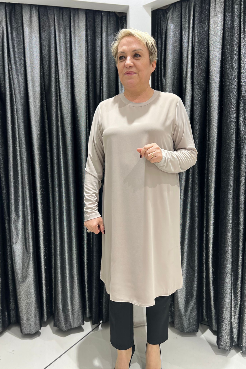 Selma Büyük Beden 100 cm Uzun Kol İçlik/Tunik
