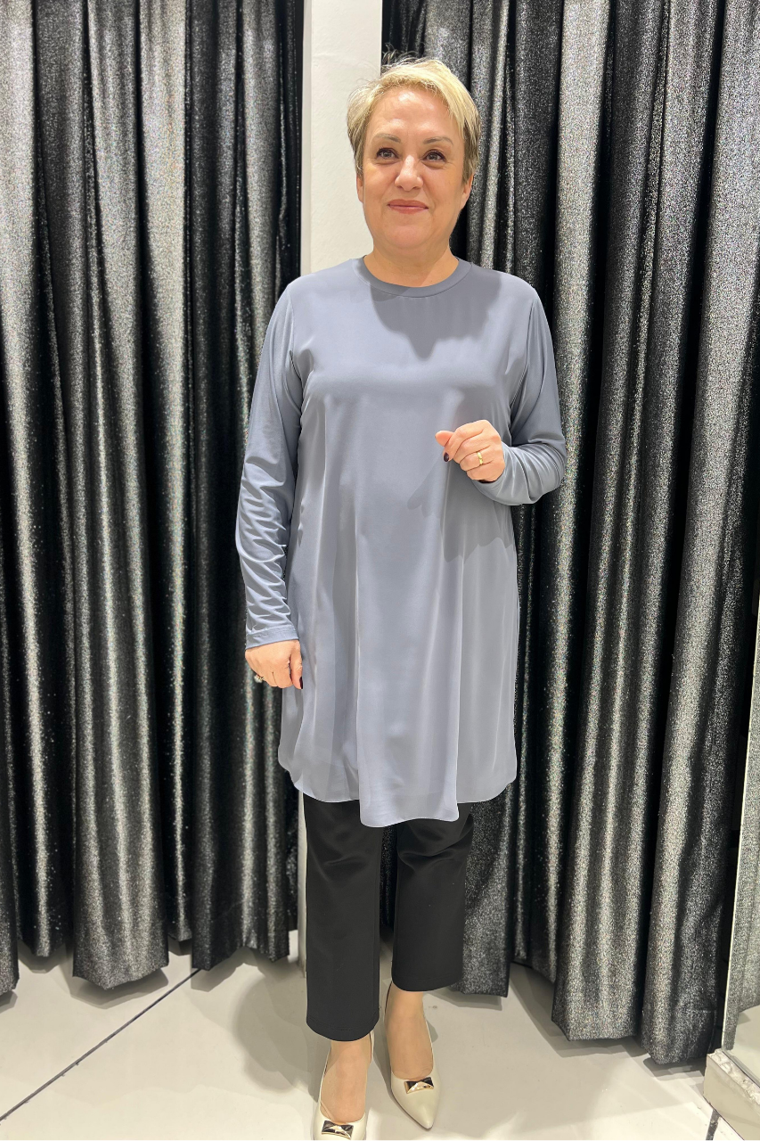 Selma Büyük Beden 90cm Uzun Kol İçlik/Tunik
