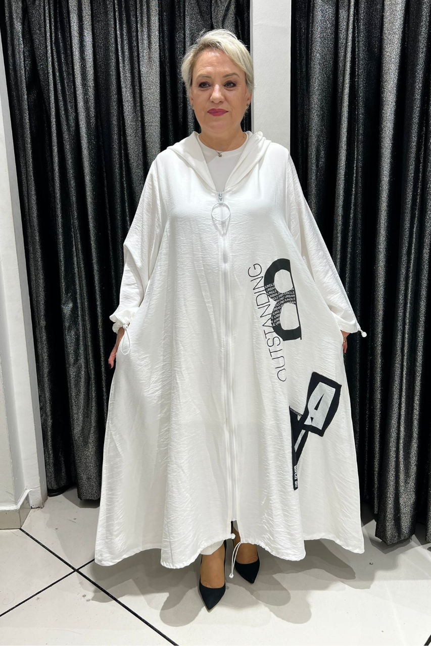 Selma Büyük Beden Baskı Detaylı Kap