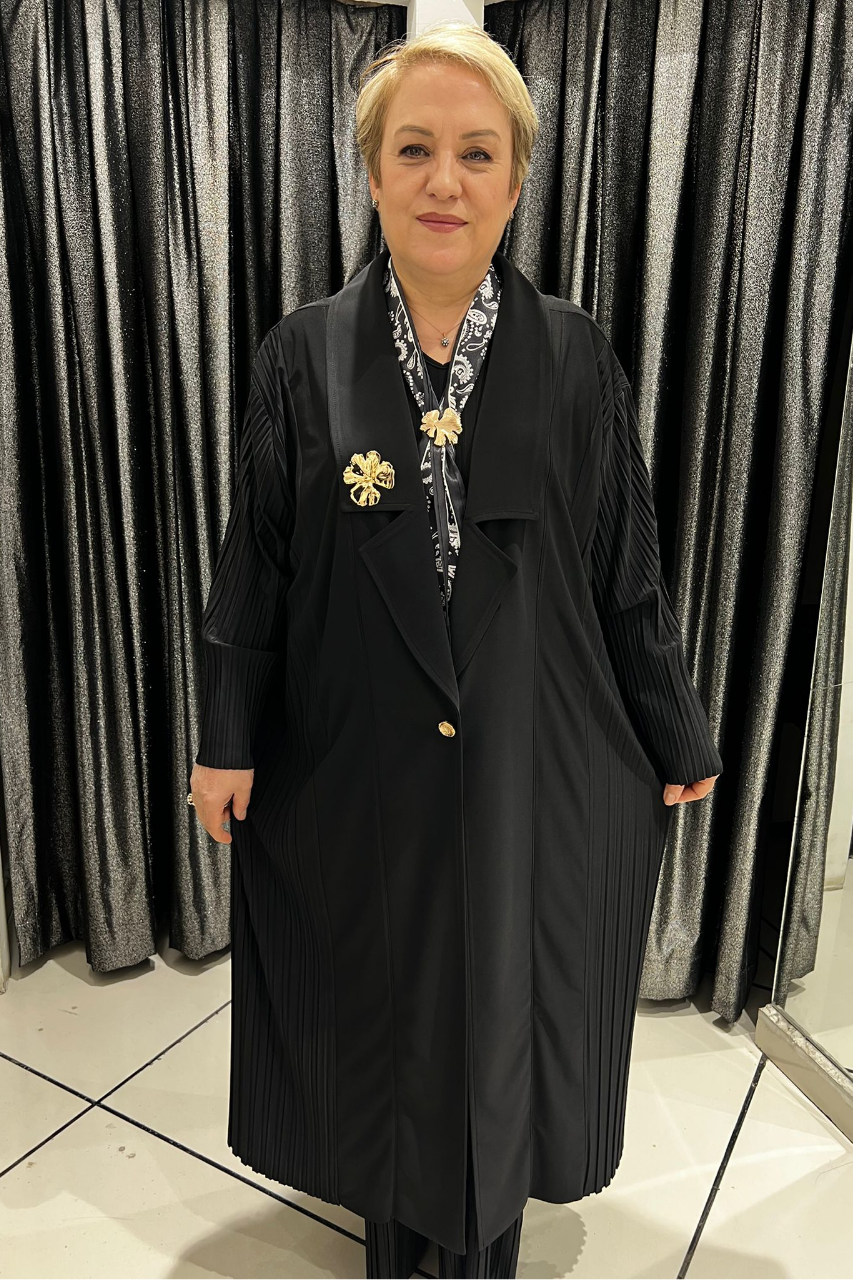 Selma Büyük Beden Broş Detaylı Şık Hırka