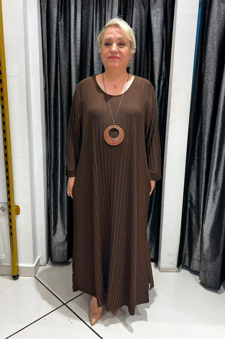 Selma Büyük Beden Elbise + Hediye Kolye