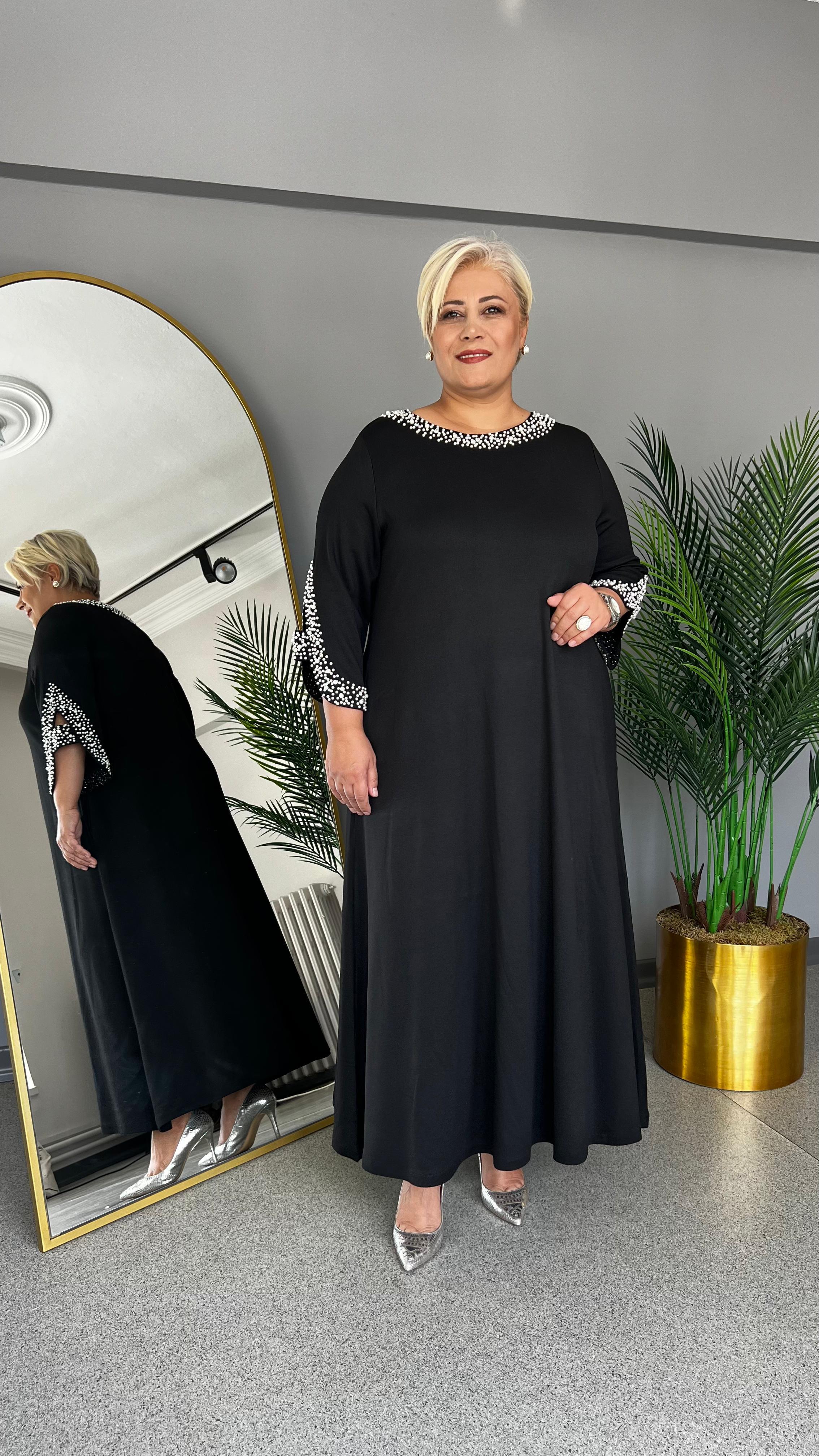 Selma Büyük Beden İncili Elbise