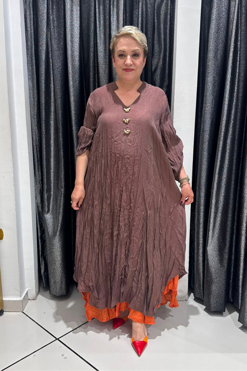 Selma Büyük Beden Katmanlı Tasarım Elbise