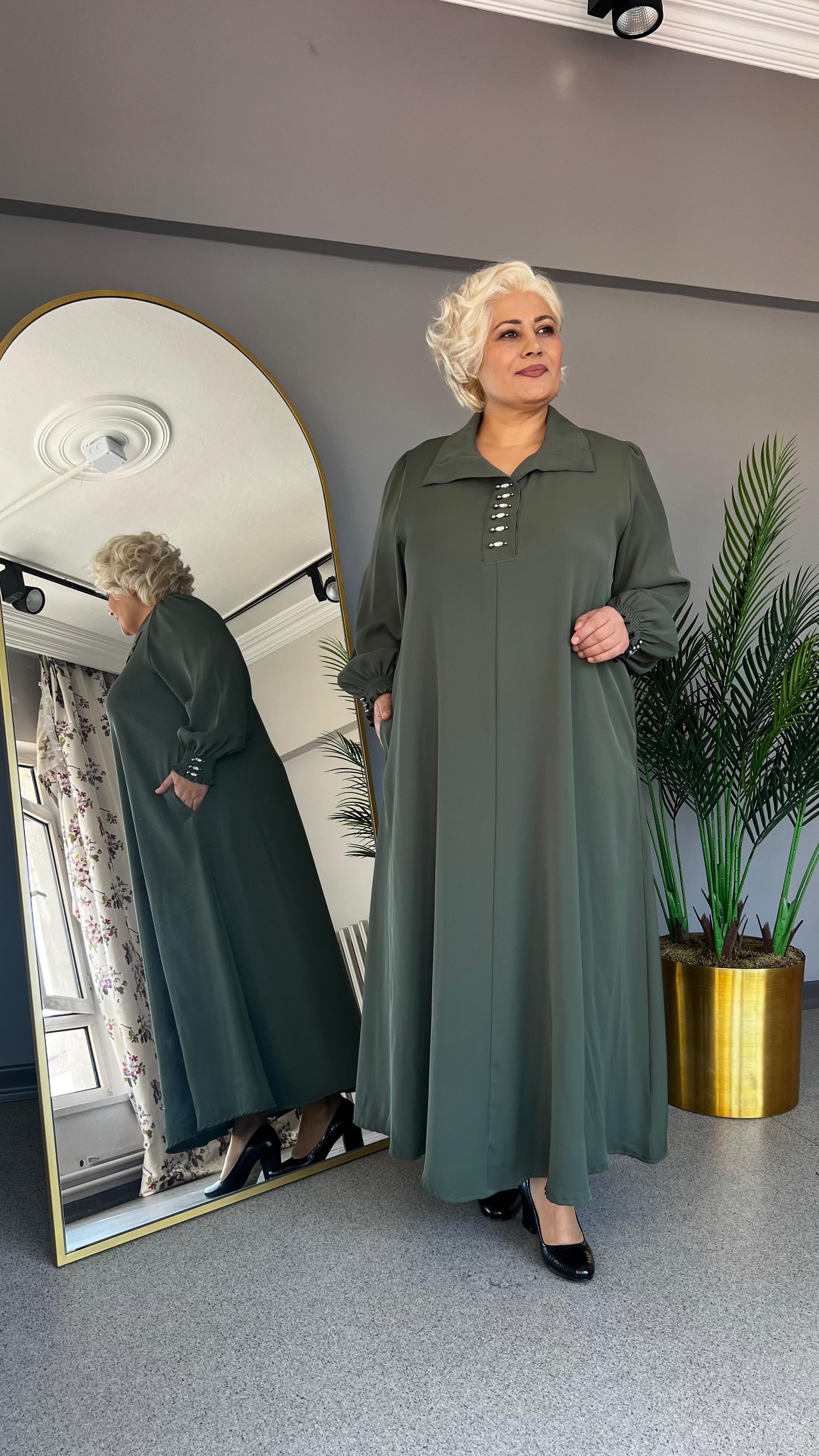 Selma Büyük Beden Krep Elbise