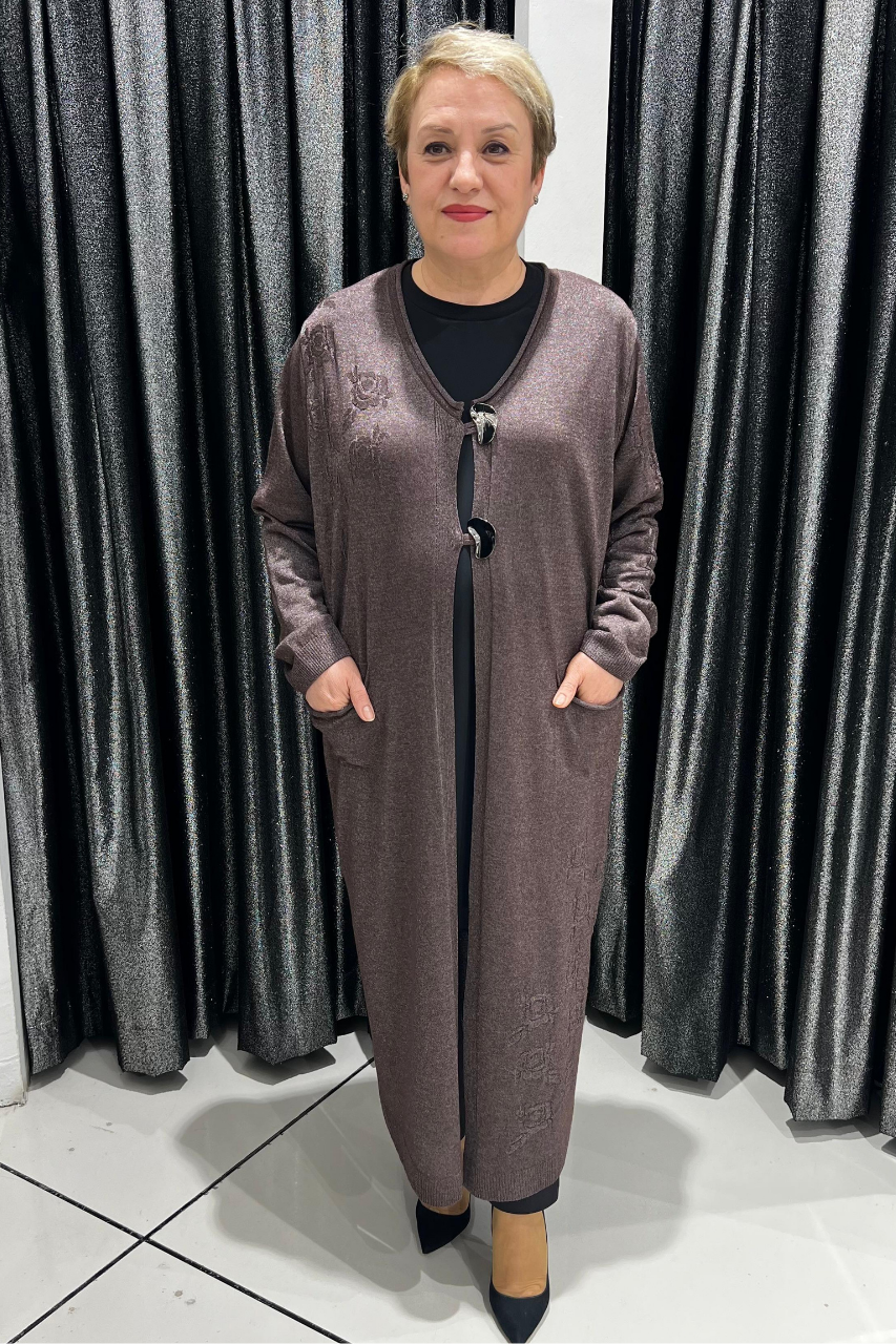 Selma Büyük Beden Merserize Şık Hırka