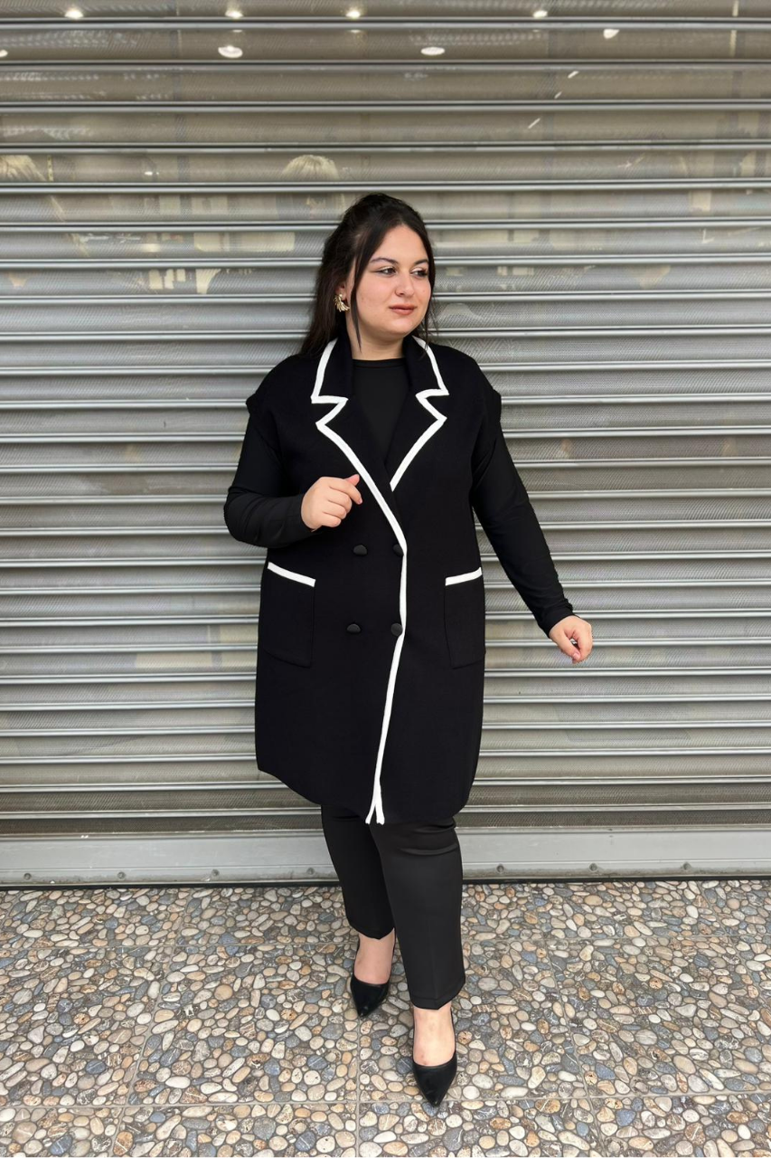 Selma Büyük Beden Modern Tasarım Yelek