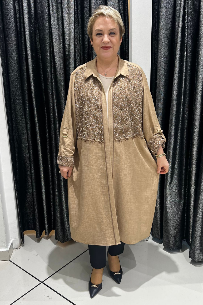 Selma Büyük Beden Payet Detaylı İçli Dışlı Takım