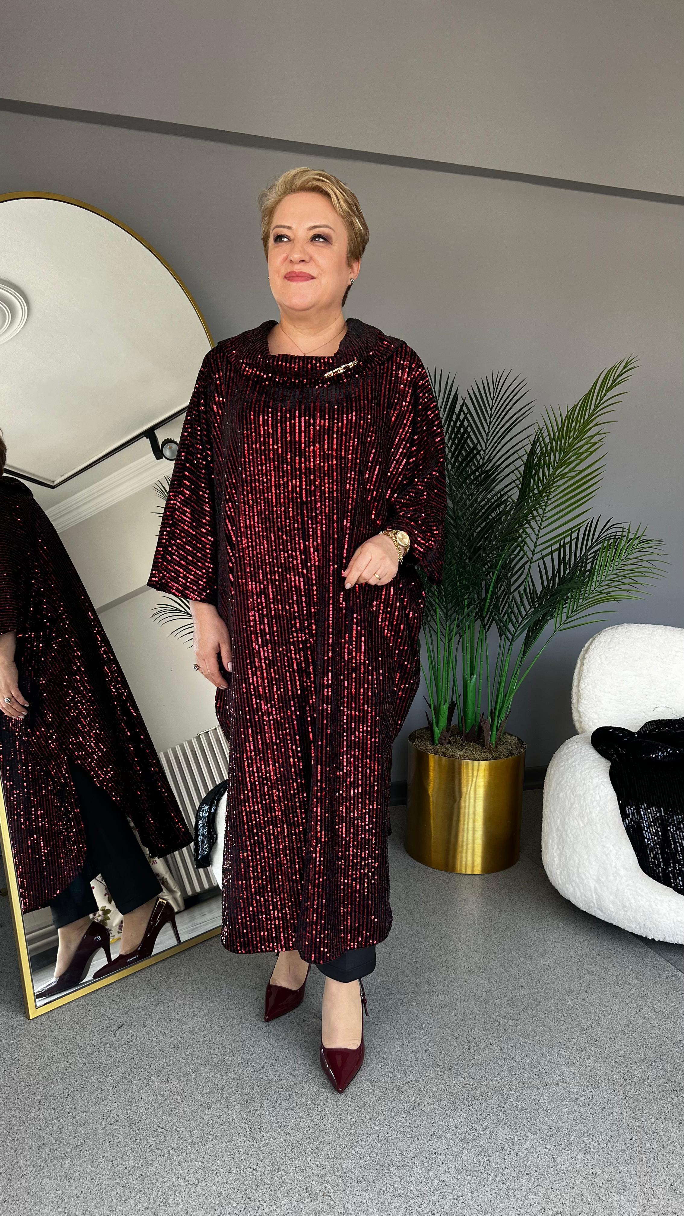 Selma Büyük Beden Payetli Elbise