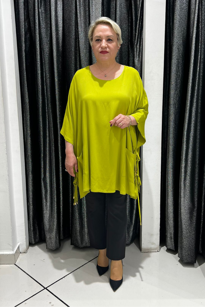 Selma Büyük Beden Rahat Kesim Astarlı Bluz