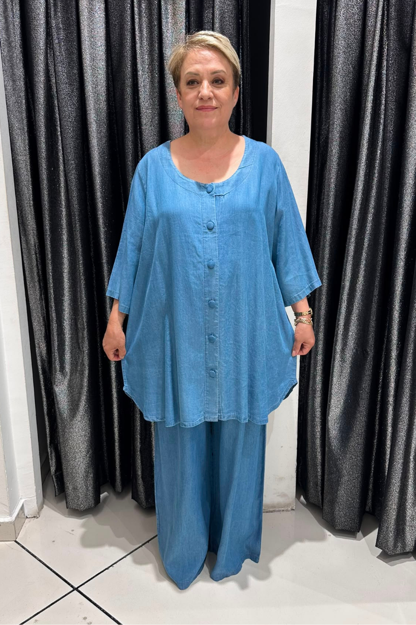 Selma Büyük Beden Rahat Kesim Lyocell Takım