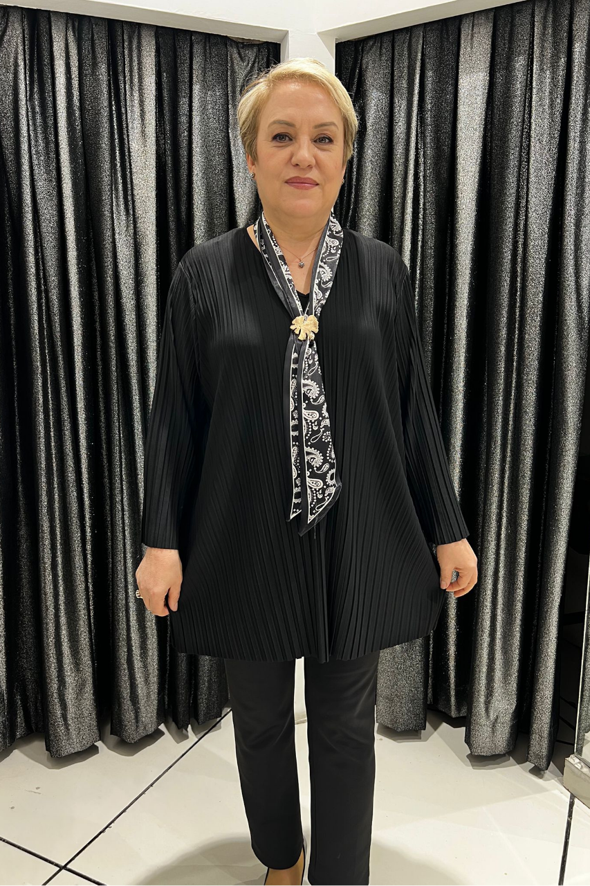 Selma Büyük Beden Şık Bluz - Fular Hediyeli