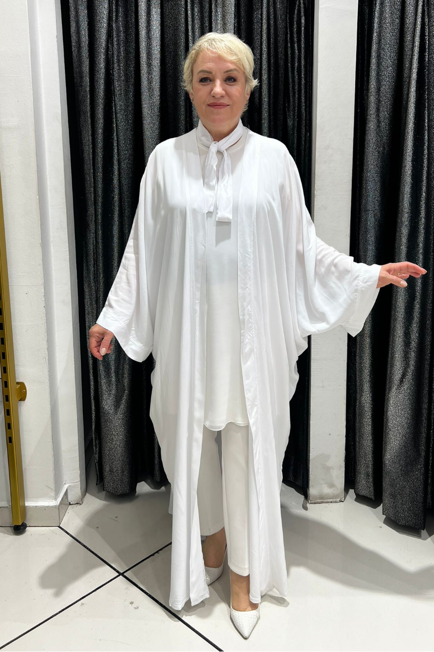 Selma Büyük Beden Tavus Kuşu Desenli Kimono