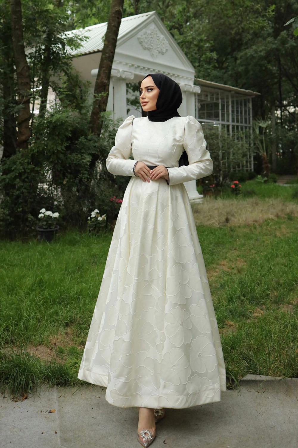 TUTKU TAFTA ELBİSE BEYAZ