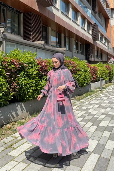 CHERRY ŞİFON ELBİSE 