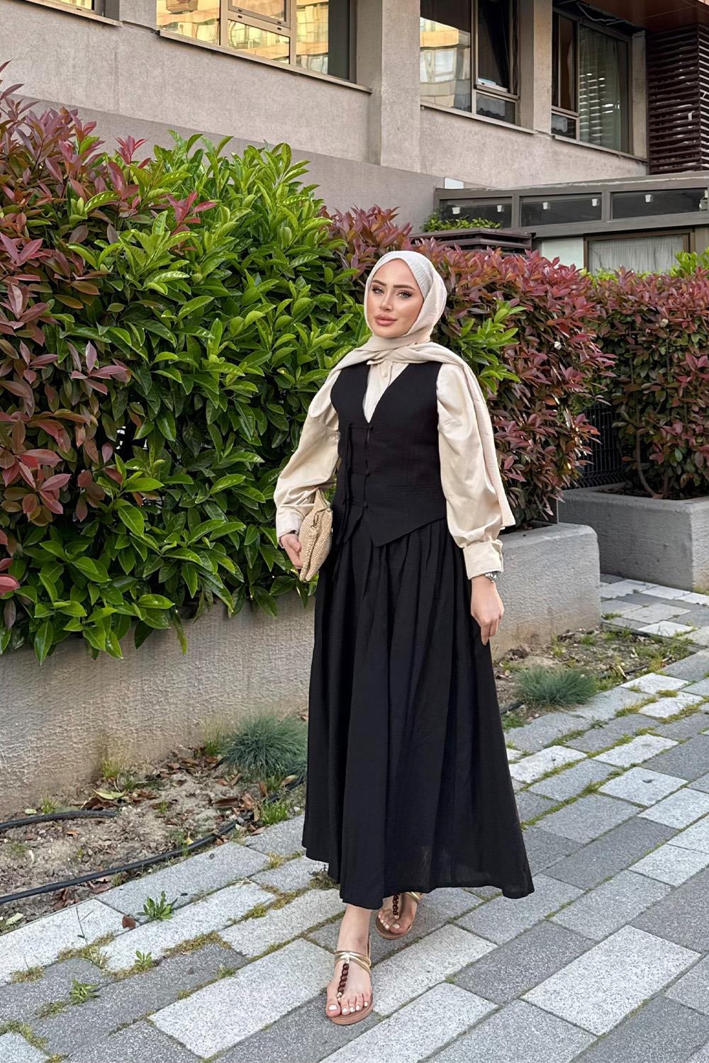 AFRA YELEKLİ HAM KETEN TAKIM