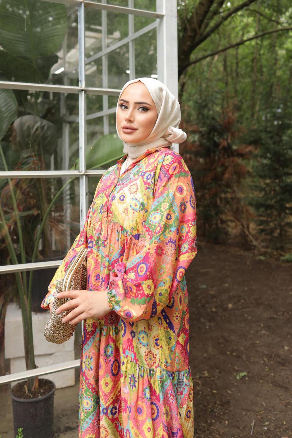 MANGO ELBİSE RENGARENK