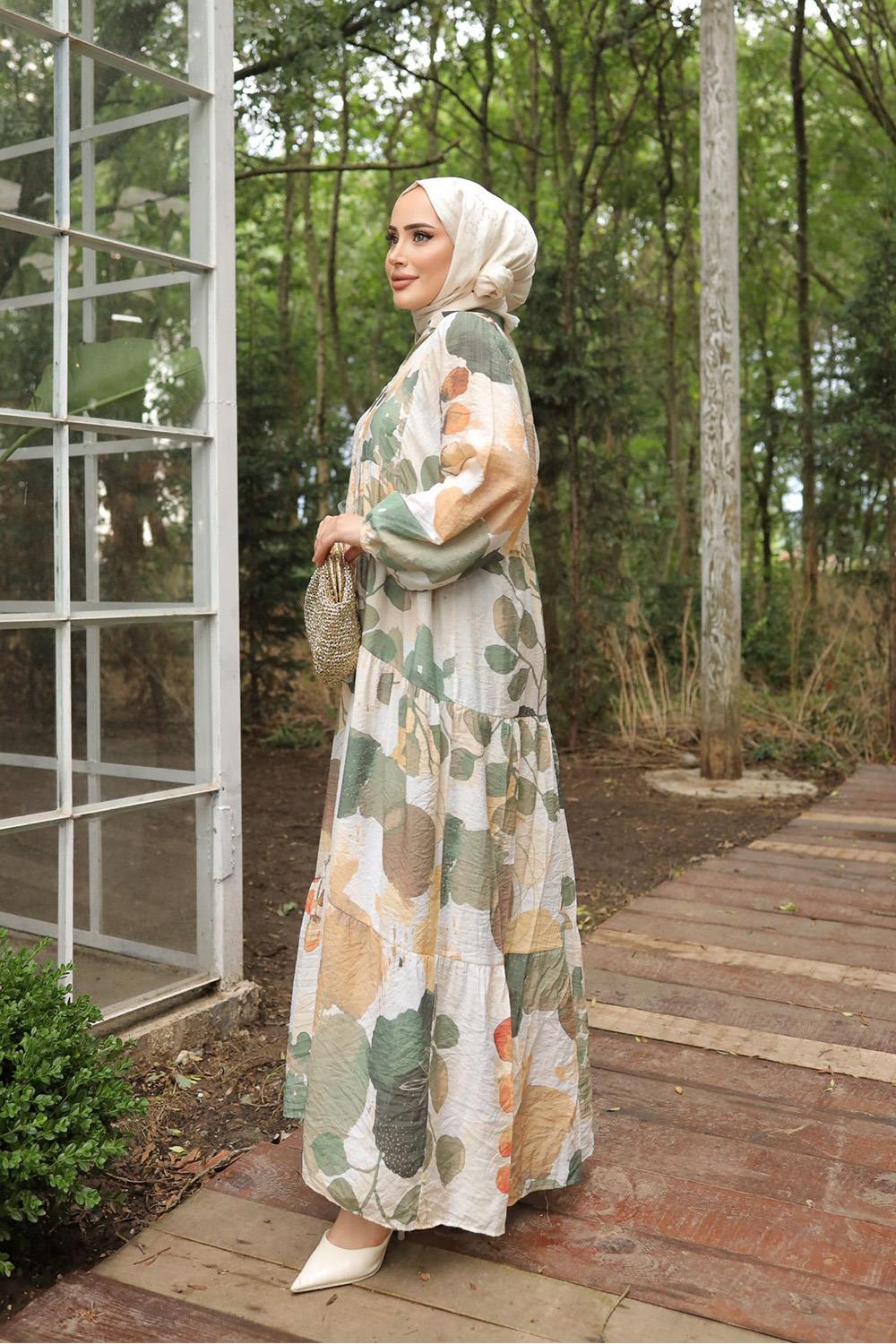MANGO ELBİSE YEŞİL