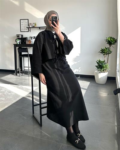 Kimono Etek Takım-Siyah