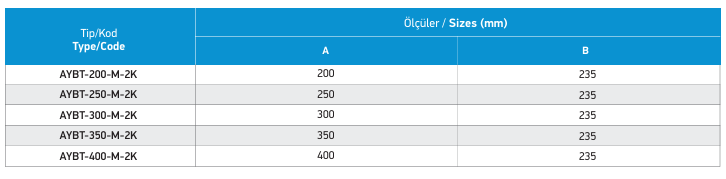 AYBT-200-M-2K AKSİYEL KANAL TİPİ FAN (1200 m3/h) - ACTİVENT - AKSİYEL FANLAR