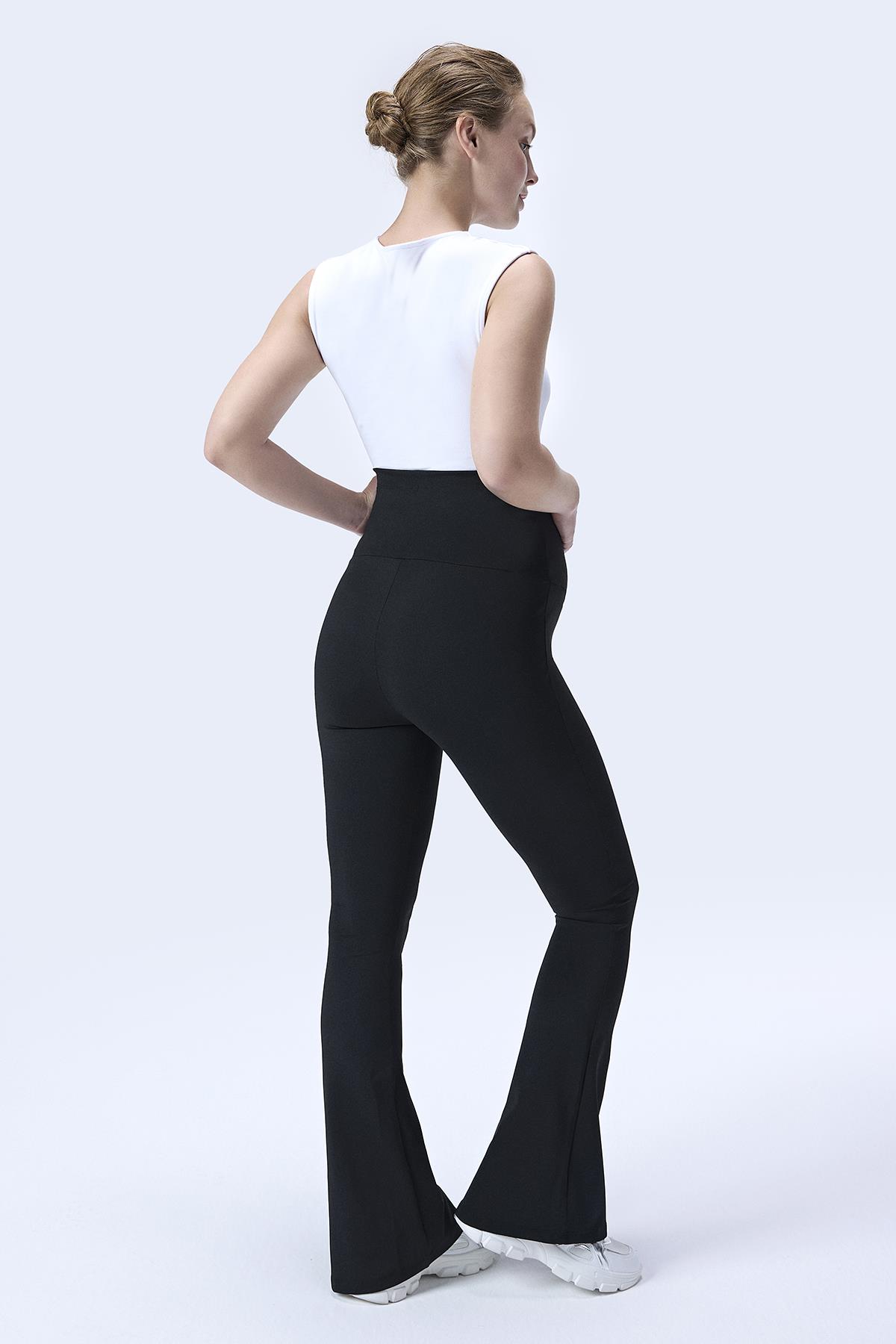 İmaj 716 Siyah Renk Extra Yumuşak Dokulu, Toparlayıcı ve  Esnek Etkili Yüksek Bel Hamile Tayt