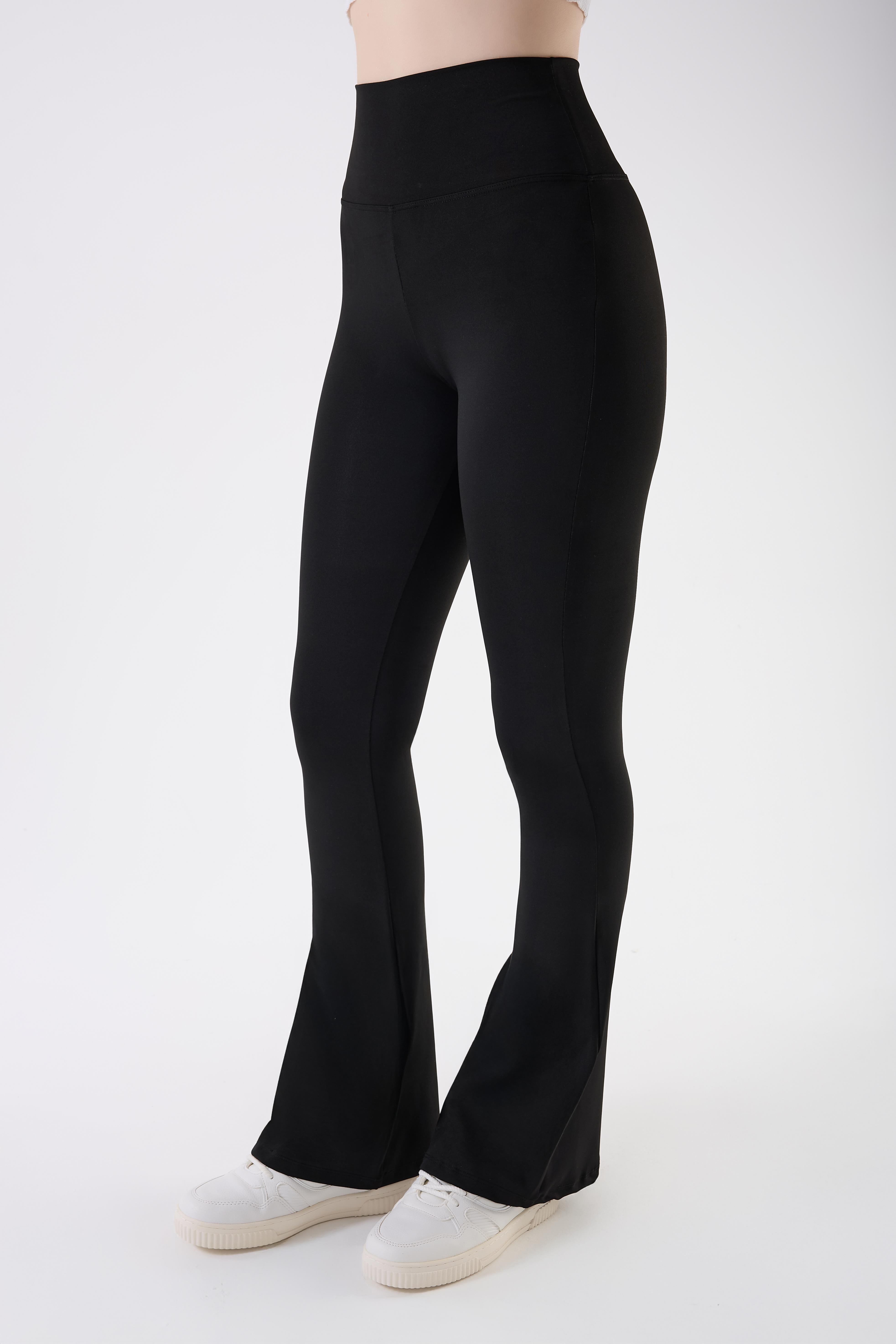 İmaj 717 Siyah Renk  Ekstra Yumuşak Dokulu, Toparlayıcı ve Esnek Etkili Yüksek Bel İspanyol Paça Tayt