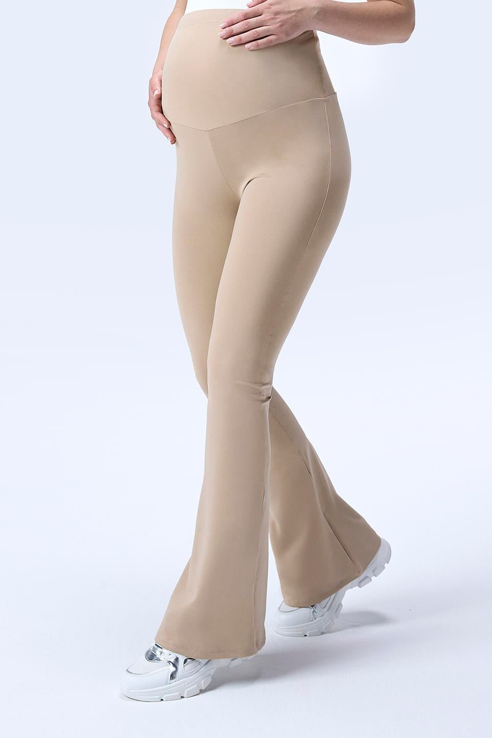 İmaj 436 Bej Renk Toparlayıcı ve Extra Esnek Etkili Yüksek Bel İspanyol Paça Hamile Tayt