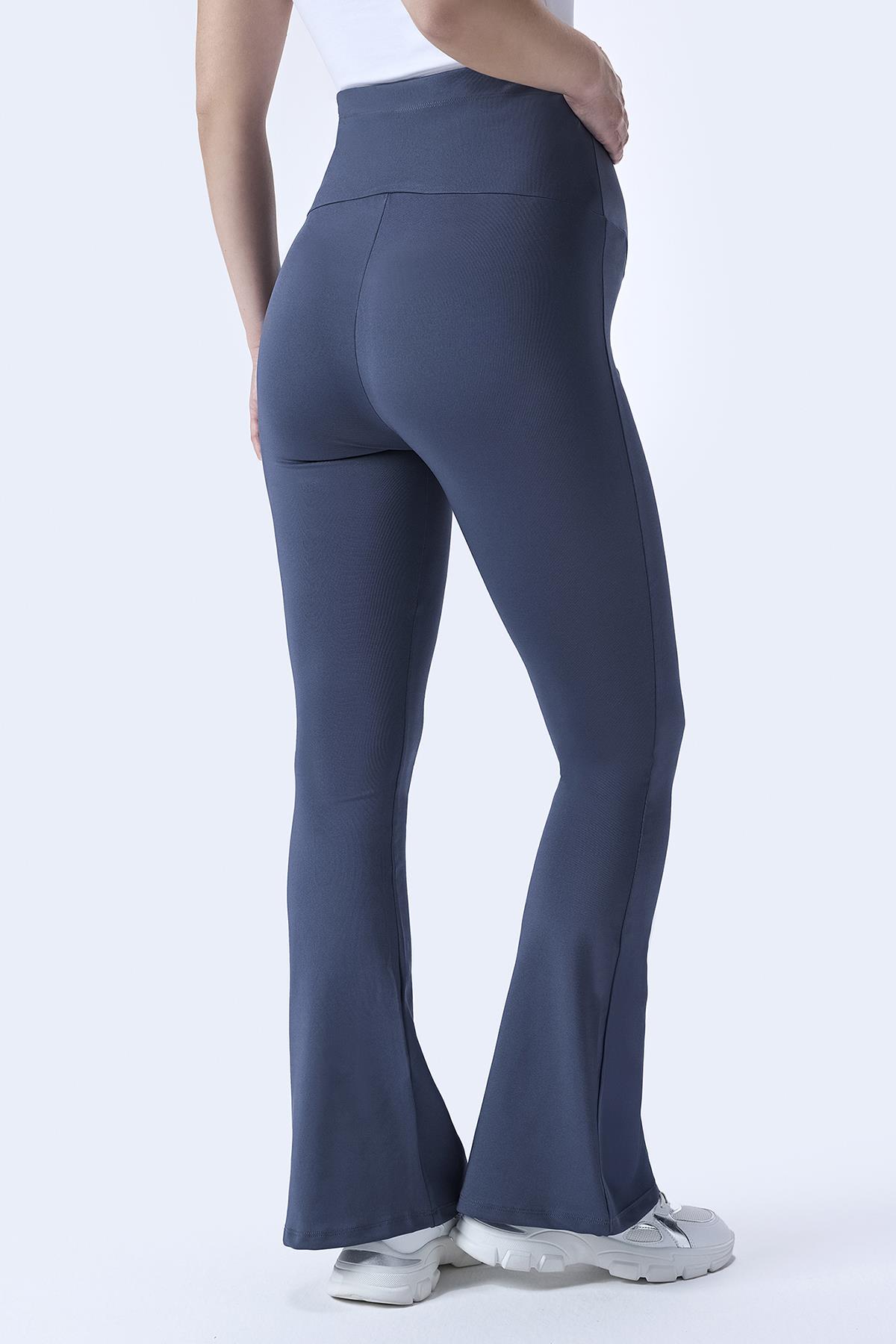 İmaj 436 Gri Renk Toparlayıcı ve Extra Esnek Etkili Yüksek Bel İspanyol Paça Hamile Tayt