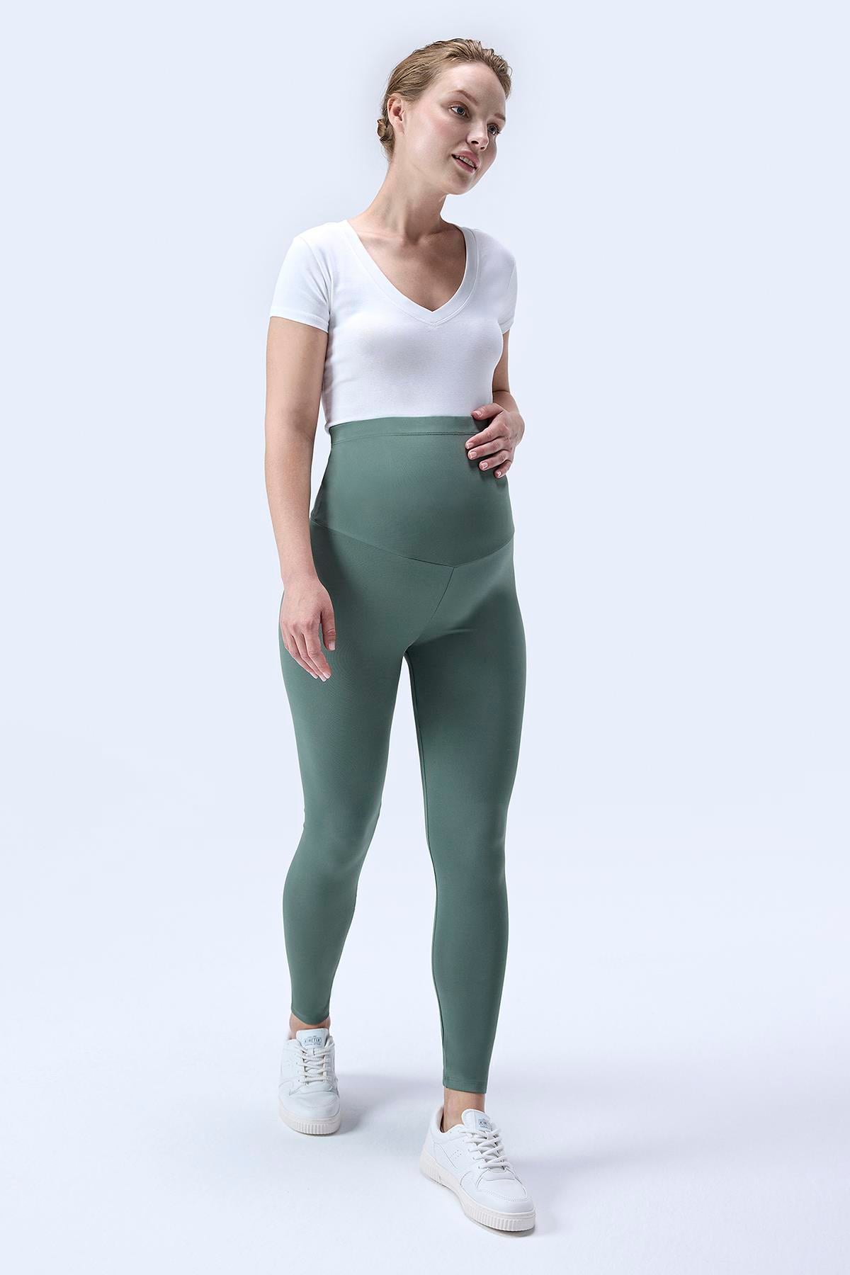 İmaj 344 Yeşil Renk Toparlayıcı ve Extra Esnek Etkili Yüksek Bel Hamile Tayt