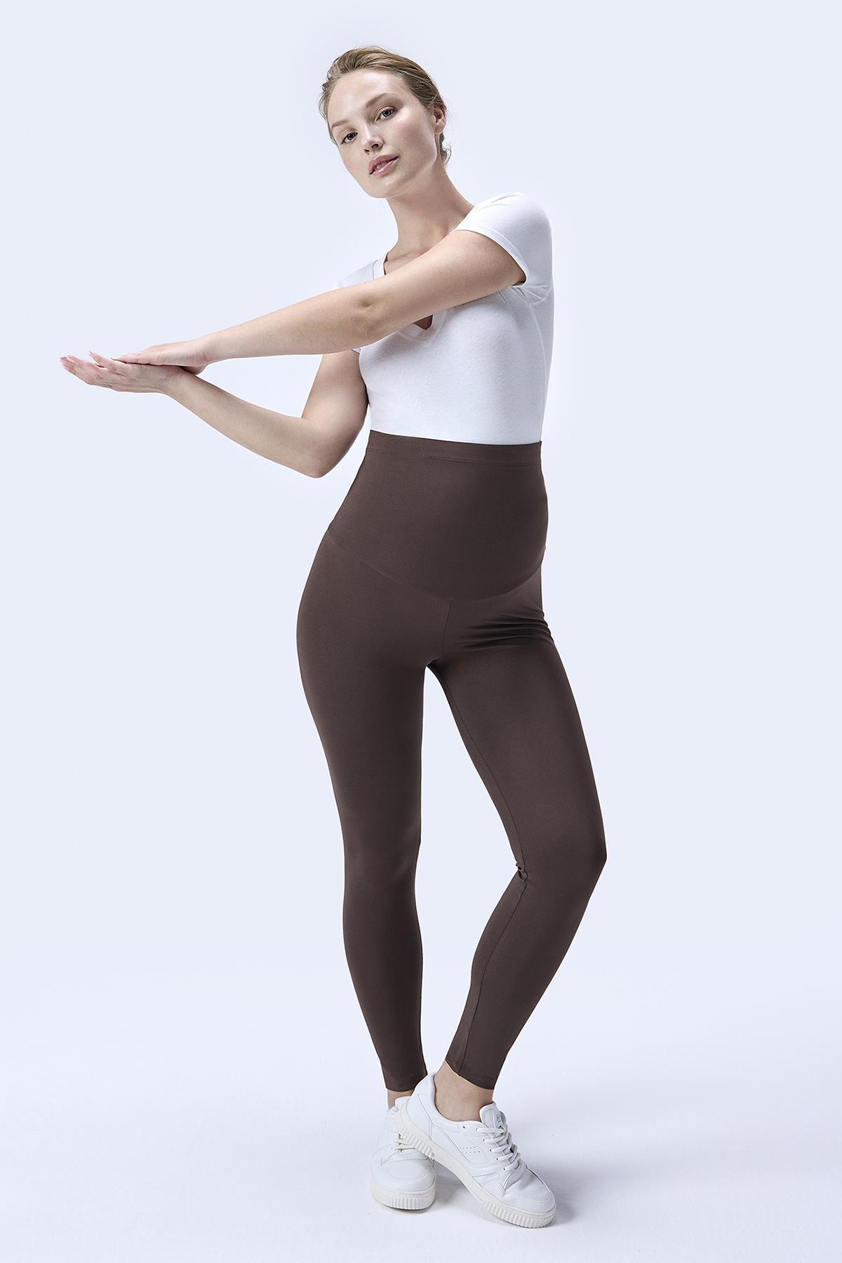 İmaj 344 Kahverengi Renk Toparlayıcı ve Extra Esnek Etkili Yüksek Bel Hamile Tayt