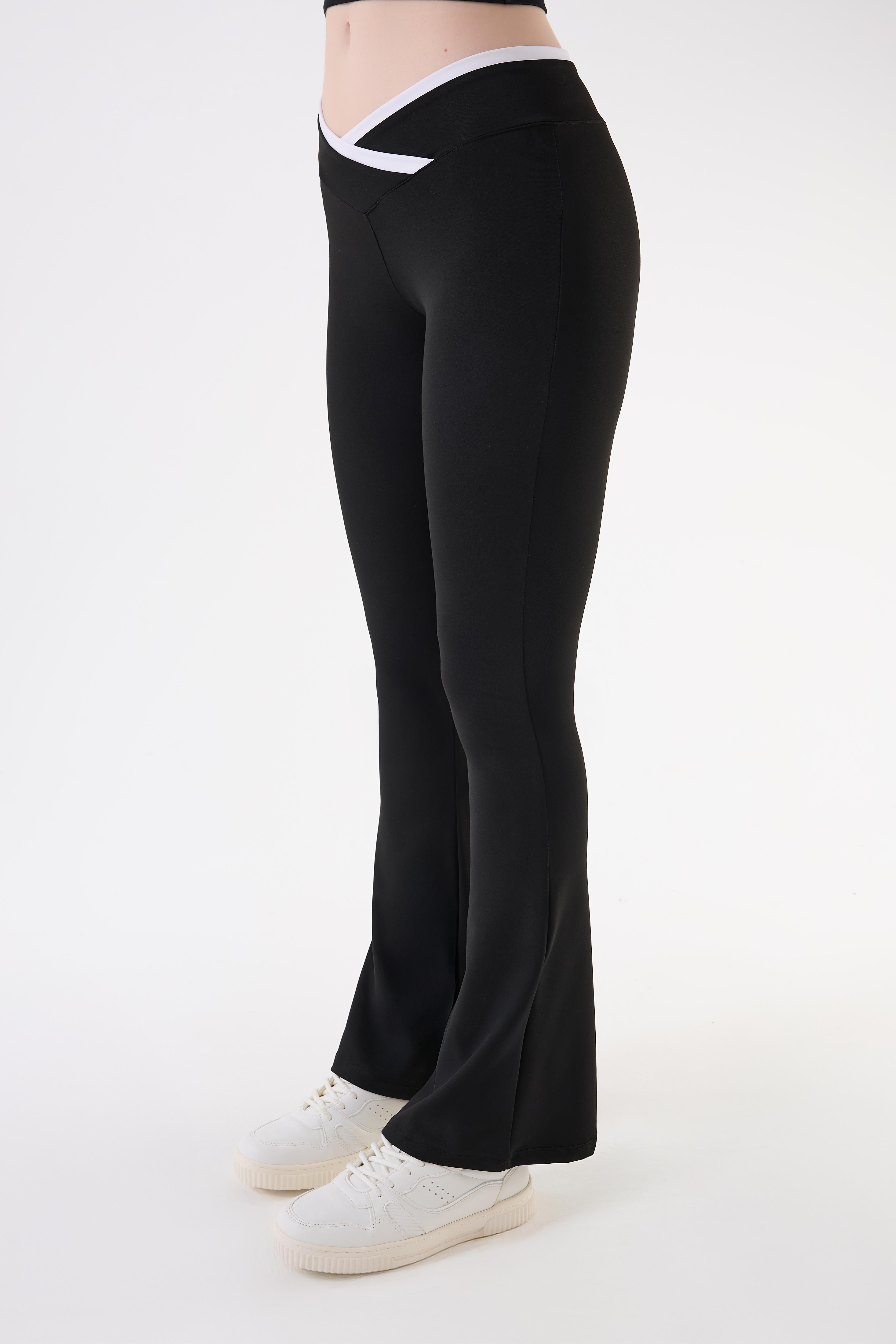 İmaj 486 Siyah Renk Toparlayıcı ve Extra Esnek Etkili Normal Bel İspanyol Paça Tayt