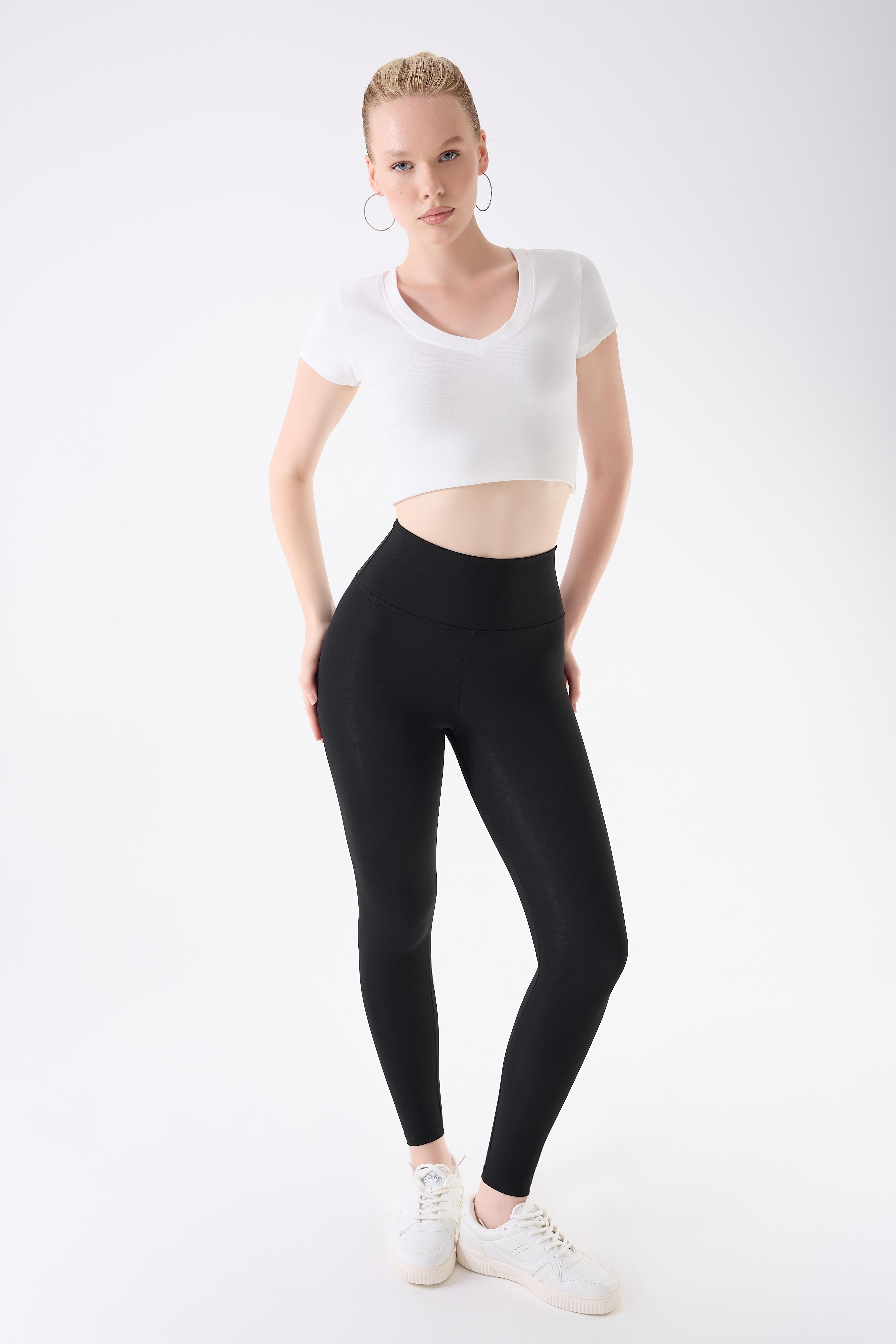 İmaj 490 Siyah Renk Toparlayıcı ve Extra Esnek Etkili Yüksek Bel Tayt