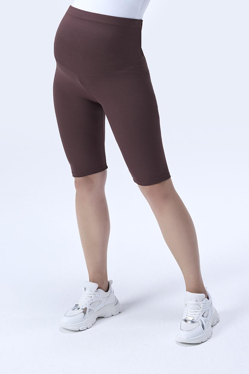 İmaj 364 Kahverengi Fitilli Toparlayıcı ve Extra Esnek Etkili Yüksek Bel Hamile Tayt